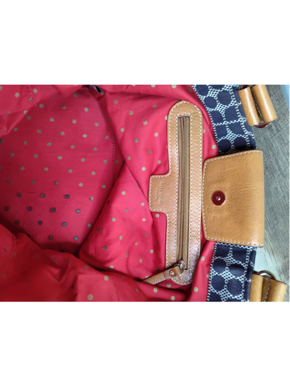 Women's Kate Spade Tote Bag Black and Red Patterned